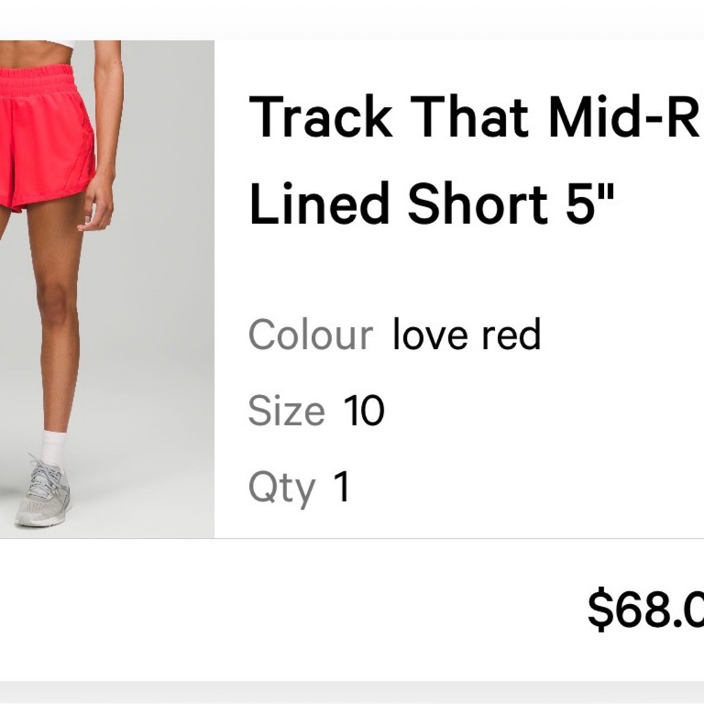 Lululemon Women's Track That 5” Red Athletic Shorts - Picture 3 of 3